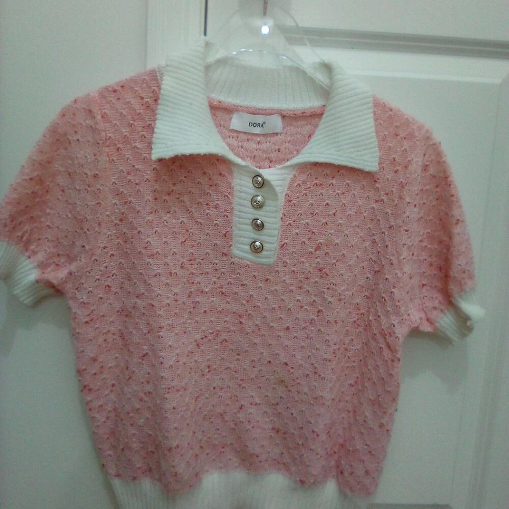 Dora Polo short sleeve knit sweater